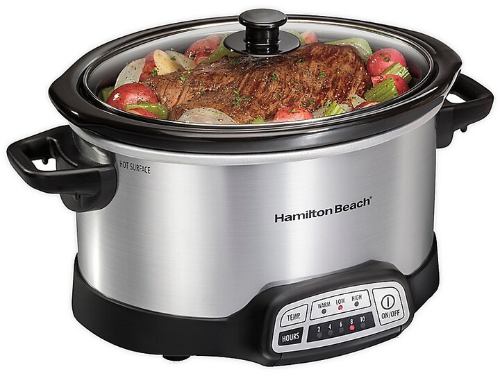 Hamilton Beach 4 Qt. Programmable Slow Cooker In Silver/black ShopStyle