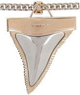 Thumbnail for your product : Givenchy Medium Shark Tooth necklace in palladium-tone and gold-tone brass