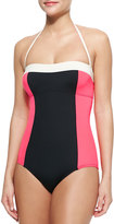 Thumbnail for your product : Kate Spade Parrot Cay Colorblock One-Piece Swimsuit