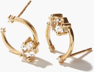 Suzanne Kalan Diamond, Topaz & 14kt Gold Earrings