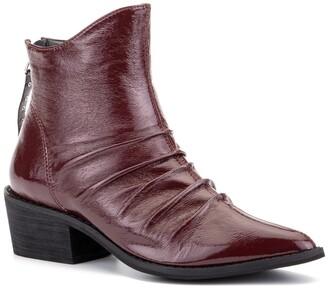 OLIVIA MILLER 'Hold On' Crinkle Patent Ankle Boots Women's Shoes