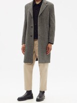 Thumbnail for your product : Officine Generale Jack Single-breasted Wool-herringbone Overcoat - Grey
