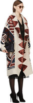Thumbnail for your product : Burberry Burgundy Geometric Jacquard Blanket Coat