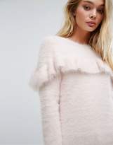 Thumbnail for your product : Fashion Union Sweater With Frill In Fluffy Knit