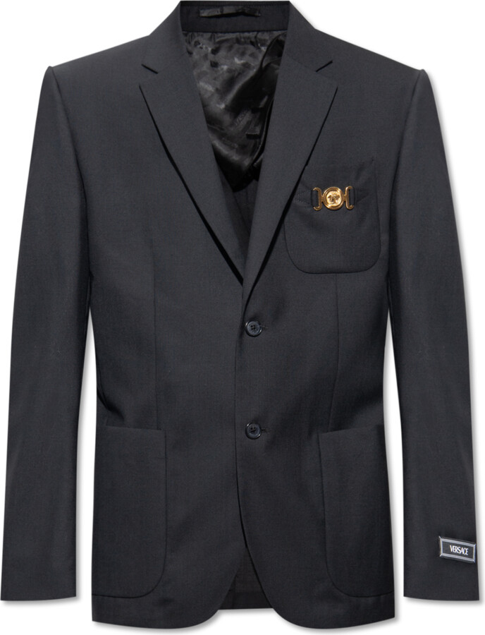 Versace Single-breasted Blazer, , - Black