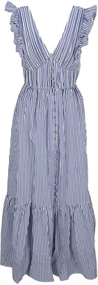 Self-Portrait Stripe Cotton Maxi Dress