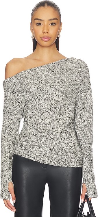 Enza Costa Boucle Knit Slouch Sweater