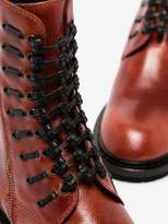 Thumbnail for your product : Ann Demeulemeester brown lace-up leather ankle boots