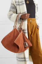 Thumbnail for your product : Ulla Johnson Behati Origami Large Leather-trimmed Suede Tote - Light brown