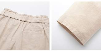 Uniqlo WOMEN Belted Linen Cotton Wide Pants