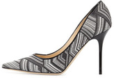 Thumbnail for your product : Jimmy Choo Abel Woven Point-Toe Pump, Black/White
