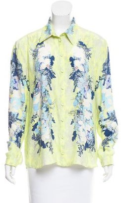 Erdem Printed Button-Up Top