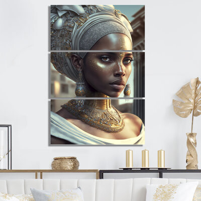 Langley Street™ Allain Exquiste African Woman Design III On Canvas 3 Pieces Print