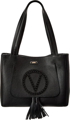 Valentino by Mario Valentino Ollie Black Leather Large Tote Bag