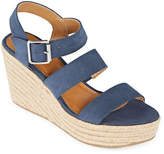 jcpenney white wedge sandals