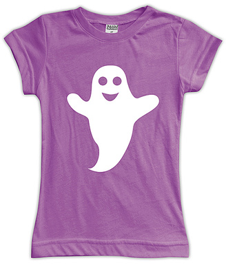 Urban Smalls Purple Happy Ghost Fitted Tee - Toddler & Girls