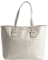 Thumbnail for your product : Emporio Armani light grey croc-embossed shopper tote