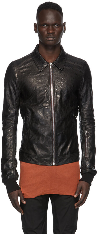 Rick Owens Black Leather Rotterdam Jacket - ShopStyle