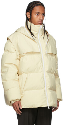 【送料&関税込】Bottega Veneta Beige Cotton Down Jacket Bottega Veneta - Cotton-Blend Terry Jacquard Jacket