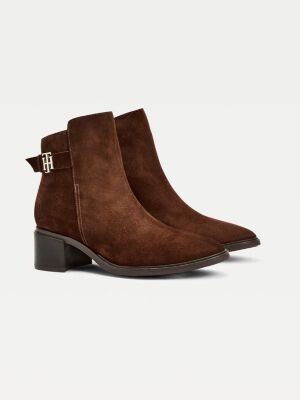 Tommy Hilfiger Monogram Buckle Mid Heel Ankle Boots - ShopStyle