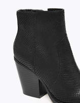 Thumbnail for your product : M&S CollectionMarks and Spencer Leather Snakeskin Print Western Ankle Boots