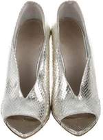 Thumbnail for your product : Burberry Metallic Embossed Wedges