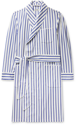 Paul Stuart Piped Striped Cotton-Broadcloth Robe