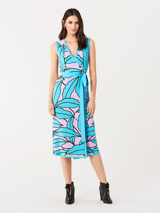 dvf knit wrap dress
