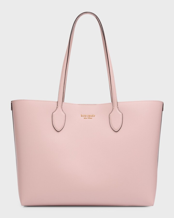 Kate Spade Zina Smooth Pink Leather Large Tote WKRU6852 Bag Charm $329  Retail FS 