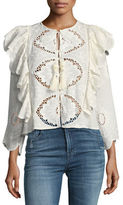 Thumbnail for your product : Sea Fiona Open-Stitch Ruffle Blouse