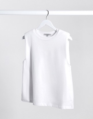 AllSaints Coni tank top with shoulder pads in white