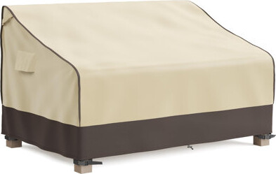 Latitude Run Outdoor Couch Cover Waterproof Patio Furniture Covers For 2-Seater Couch Moisture-Proof & UV-Protection Brown & Khaki