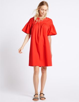 Marks and Spencer Pure Cotton Flared Sleeve Tunic Dress