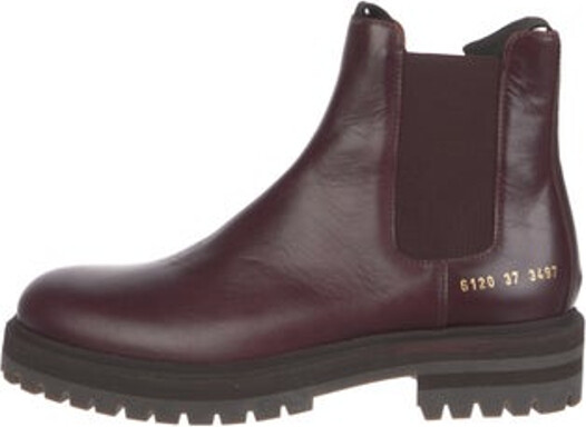 Woman by Common Projects Leather Ankle Chelsea Boots Brown Round-Toes Unfortunately, due to restrictions, this item may not be eligible for shipping in all areas.