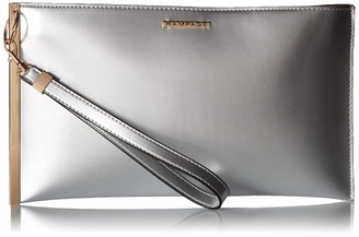 Rampage Womens Wristlet Clutch with Bar Detailing Silver One Size