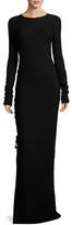 Thumbnail for your product : The Row Miel Ruched Long-Sleeve Gown, Black