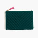 Thumbnail for your product : J.Crew Large pouch in quilted velvet