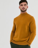 Thumbnail for your product : ASOS DESIGN lambswool turtle neck jumper in mustard