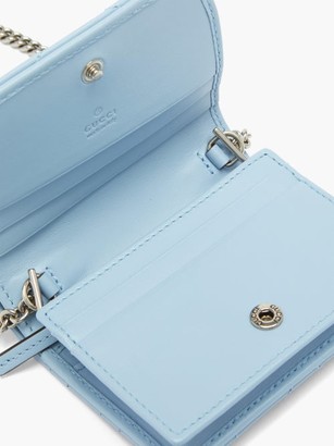 Gucci GG Marmont Chain-strap Leather Wallet - Light Blue