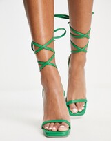 Thumbnail for your product : Steve Madden Lafayette ankle wrap platform sandals in green