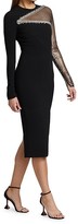 Thumbnail for your product : Pamella Roland Embellished Sequin Mesh Sleeve Sheath Dress