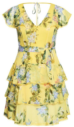 City Chic Sweet Garden Dress - buttercup