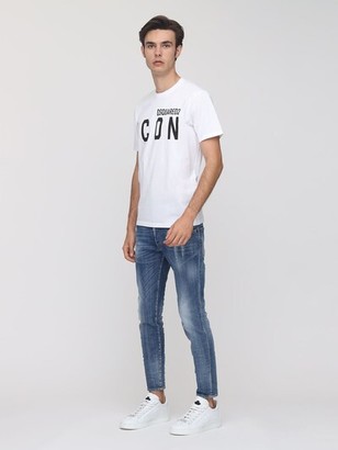 DSQUARED2 Printed Icon Logo Cotton Jersey T-Shirt