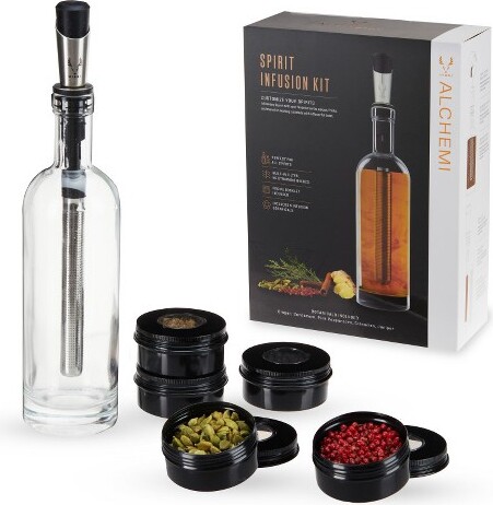 Viski AlchemibyViskiSpiritInfusionKitforLiquor,Gin,Vodka,Whiskey,Rum,Tequila,CustomizeCraftCocktails,StainlessSteel,Setof1,Silver