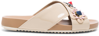 Fendi Patent Leather Crisscross Sandals