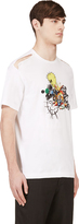 Thumbnail for your product : Comme des Garcons Homme Plus White Slashed Short Sleeve Graphic T-Shirt