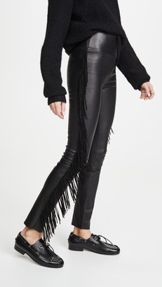 Sprwmn Ankle Pants with Suede Fringe