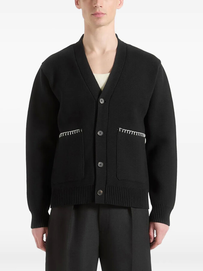 Manière De Voir Gilbert whipstitch combed-cotton cardigan
