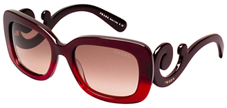 Prada PR27OS Rectangular Sunglasses, Red Gradient