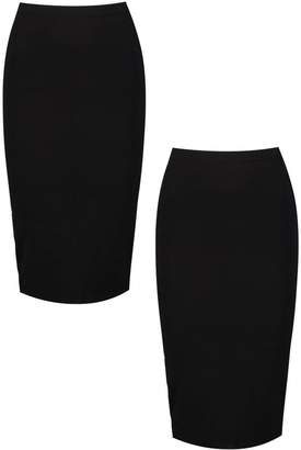 boohoo Brea 2 Pack Basic Jersey Midi Skirt